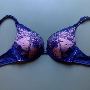 32D Navy Iridescent Victoria’s Secret Push-up Bra